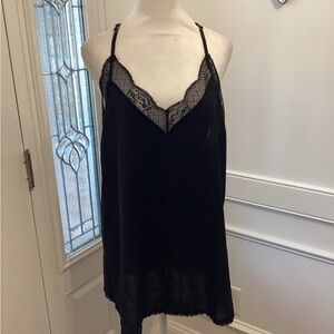 Chic Black Lace Racerback Spaghetti Strap Top